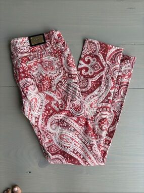 ETRO Women's Red Paisley Print Jeans